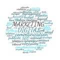 Marketing Digital word cloud vector illustration in French language