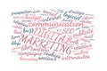 Marketing Digital word cloud vector illustration in French language