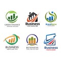 Marketing and finance logo set vector