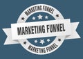 marketing funnel round ribbon isolated label. marketing funnel sign.