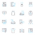 Marketing generation linear icons set. Lead, Conversion, Funnel, Strategy, Campaign, Audience, Engagement line vector