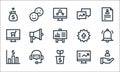 Marketing and growth line icons. linear set. quality vector line set such as customer, growth, bar graph, computer, support,