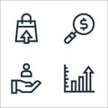 marketing and growth line icons. linear set. quality vector line set such as profits, customer, search