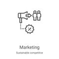 marketing icon vector from sustainable competitive advantage collection. Thin line marketing outline icon vector illustration. Royalty Free Stock Photo