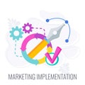 Marketing Implementation Icon. Flat vector cartoon illustration. Royalty Free Stock Photo