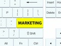 Marketing yellow keyboard button Royalty Free Stock Photo