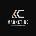Marketing KC Letter Monogram Logo Vector.