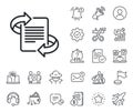 Marketing line icon. Page with arrows sign. Salaryman, gender equality and alert bell. Vector