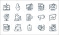 Marketing line icons. linear set. quality vector line set such as ecommerce, uce, article, global communication, discussion,