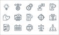 marketing line icons. linear set. quality vector line set such as hierarchical structure, money, management, directional, schedule