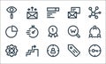 marketing line icons. linear set. quality vector line set such as key word, targeting, world wide web, keywording, growth, pie Royalty Free Stock Photo