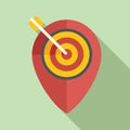 Marketing location target icon flat vector. Direct sales