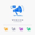 marketing, megaphone, announcement, promo, promotion 5 Color Glyph Web Icon Template isolated on white. Vector illustration Royalty Free Stock Photo