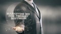 Marketing Mix For Product Software with hologram businessman concept