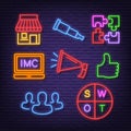 Marketing neon icons