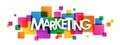 MARKETING banner on overlapping colorful squares Royalty Free Stock Photo