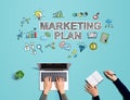 Marketing plan with people working together