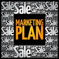 Marketing Plan word cloud collage Royalty Free Stock Photo