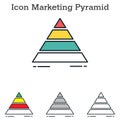 Marketing Pyramid flat icon design for infographics and businesses