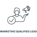 Marketing Qualified Lead icon. Line element from customer relationship collection. Linear Marketing Qualified Lead icon