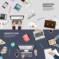 Marketing research and creative team concept