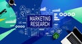 Marketing Research theme with laptop computer Royalty Free Stock Photo