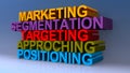 Marketing segmentation targeting approching positioning on blue Royalty Free Stock Photo