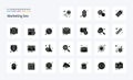 25 Marketing Seo Solid Glyph icon pack Royalty Free Stock Photo