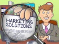 Marketing Solutions through Lens. Doodle Concept. Royalty Free Stock Photo