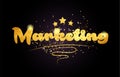 marketing star golden color word text logo icon