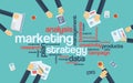 Marketing strategy concept infographics. Word