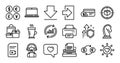 Marketing strategy, Currency exchange and Downloading line icons set. Vector