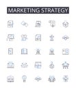 Marketing strategy line icons collection. Logistics, Coordination, Organization, Design, Creativity, Execution