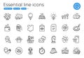Marketing strategy, Return parcel and Idea line icons. For website, printing and application. Vector
