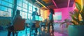 Marketing Team and AI Hologram Presenting Creative Strategies AIG60