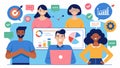 A marketing team utilizing big data to create personalized and targeted adver based on consumer preferences and behavior