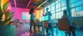 Marketing Team and AI Hologram Presenting Creative Strategies AIG60