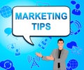 Marketing Tips Showing EMarketing Advice 3d Illustration Royalty Free Stock Photo