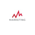 Marketing vector logo. M letter vector logo. Mountain emblem