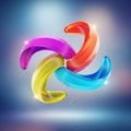 Abstract Colorful Helix Shape, 3D Render, Modern Design, marketing Royalty Free Stock Photo