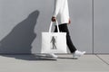 shopping woman purchase layout white marketing template buy fashion market bag. Generative AI.