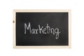 Marketing word write in chalk on a blackboard