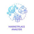 Marketplace analysis blue gradient concept icon