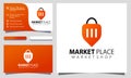 Marketplace colorful logo design vector illustration, business card template Royalty Free Stock Photo