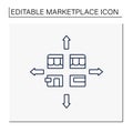 Marketplace fragmentation line icon