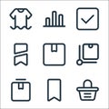 Marketplace line icons. linear set. quality vector line set such as bag, brand, box, package, box, brand, cyclist, finance