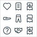 Marketplace line icons. linear set. quality vector line set such as payment, hand, help, receipt, pants, hand, payment, receipt