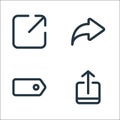 marketplace line icons. linear set. quality vector line set such as upload, tag, share