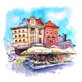 Marketplace in Old Town of Torun, Polan