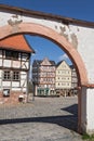 Marketplace in the open air museum Hessenpark Royalty Free Stock Photo